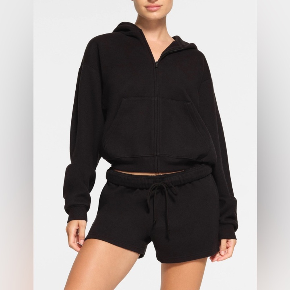 SKIMS Cotton Fleece Zip Up Hoodie S